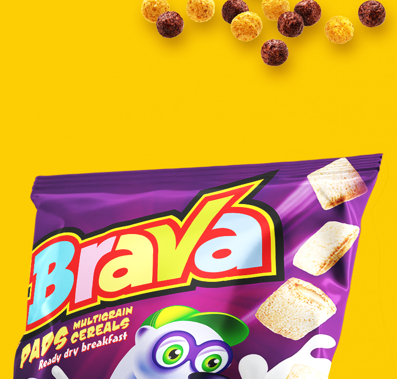 Разработка дизайна упаковки хлопьев Brava